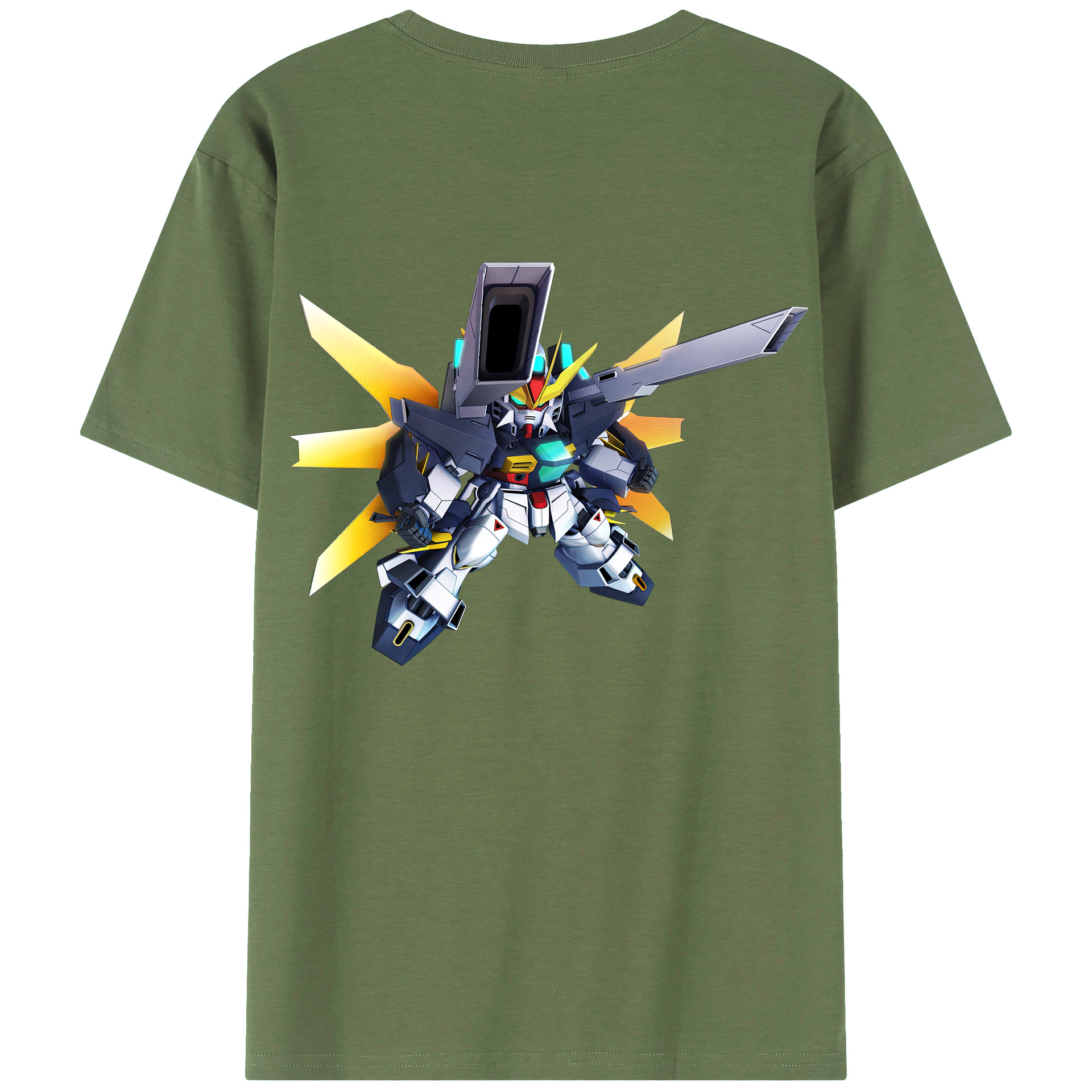 （画像用） 機動戦士ガンダム Mobile Suit Gundam 綿100％ メンズ半袖Tシャツ（バックプリント） 通気性